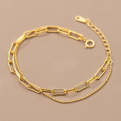 Double Chain Curb Bracelet