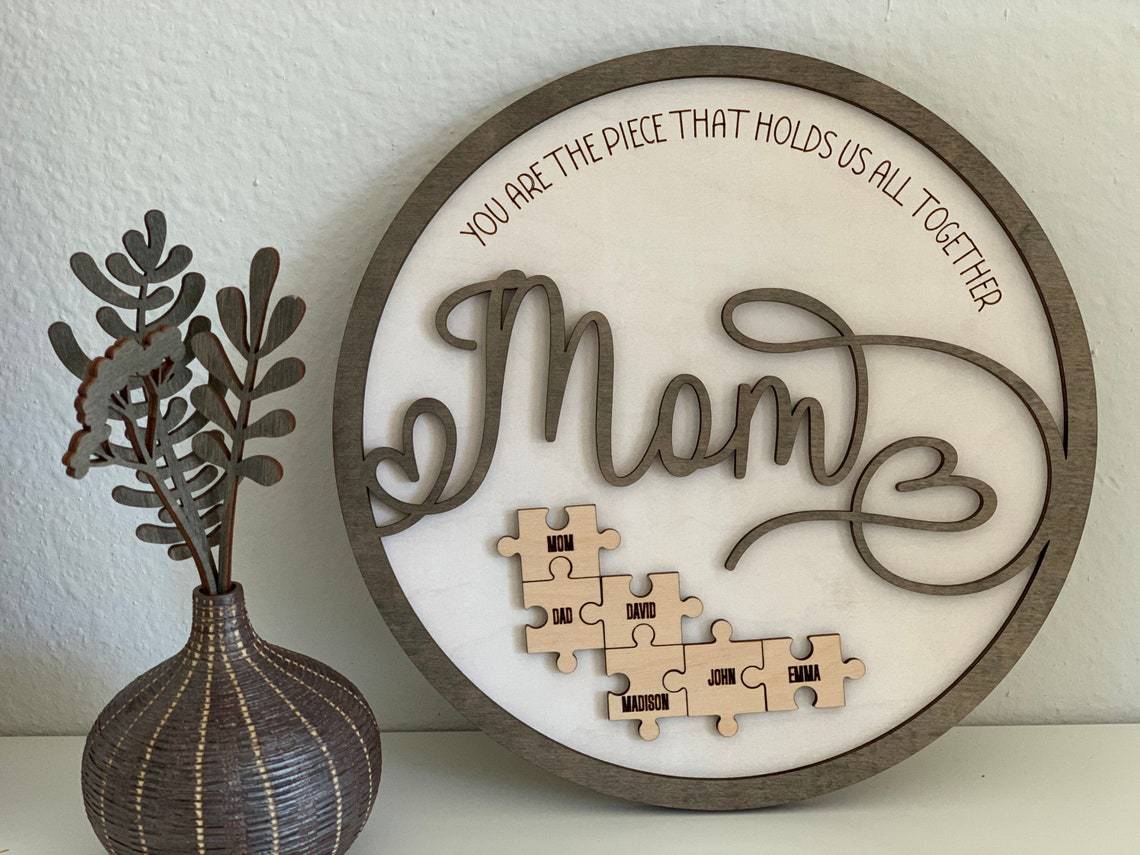 Kids Names Wooden Decoration Gift for Mom