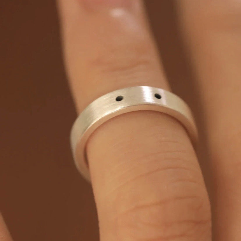 Engraved Cute Matching Wedding Bands for Couple