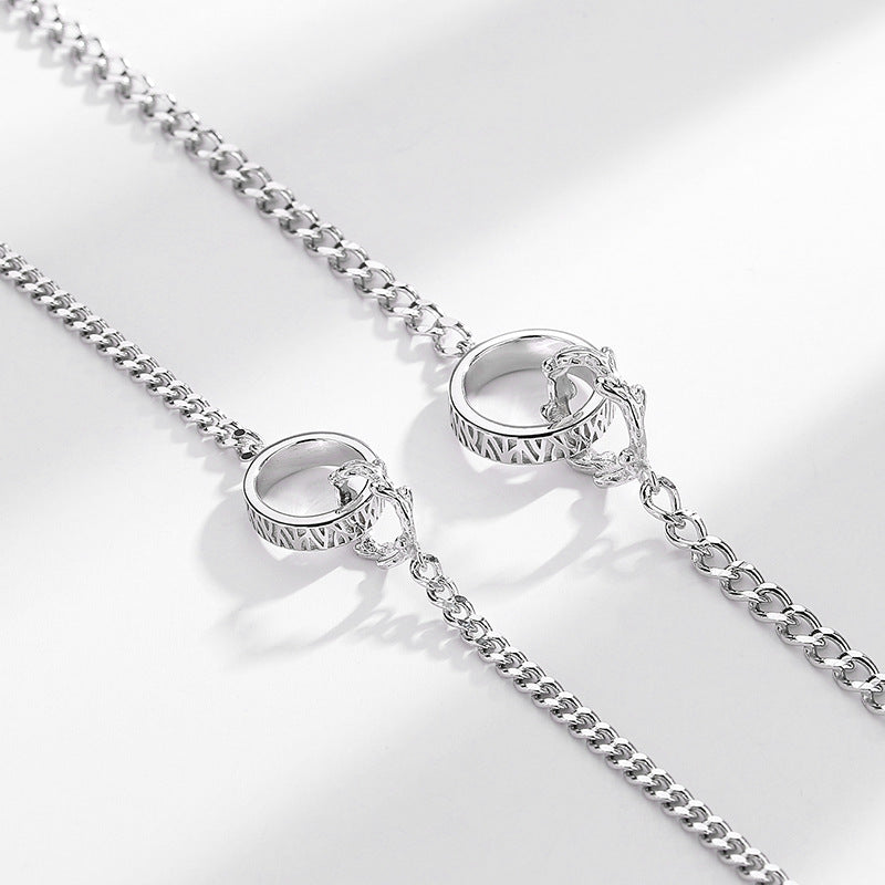 Connecting Rings His Hers Bracelets Set