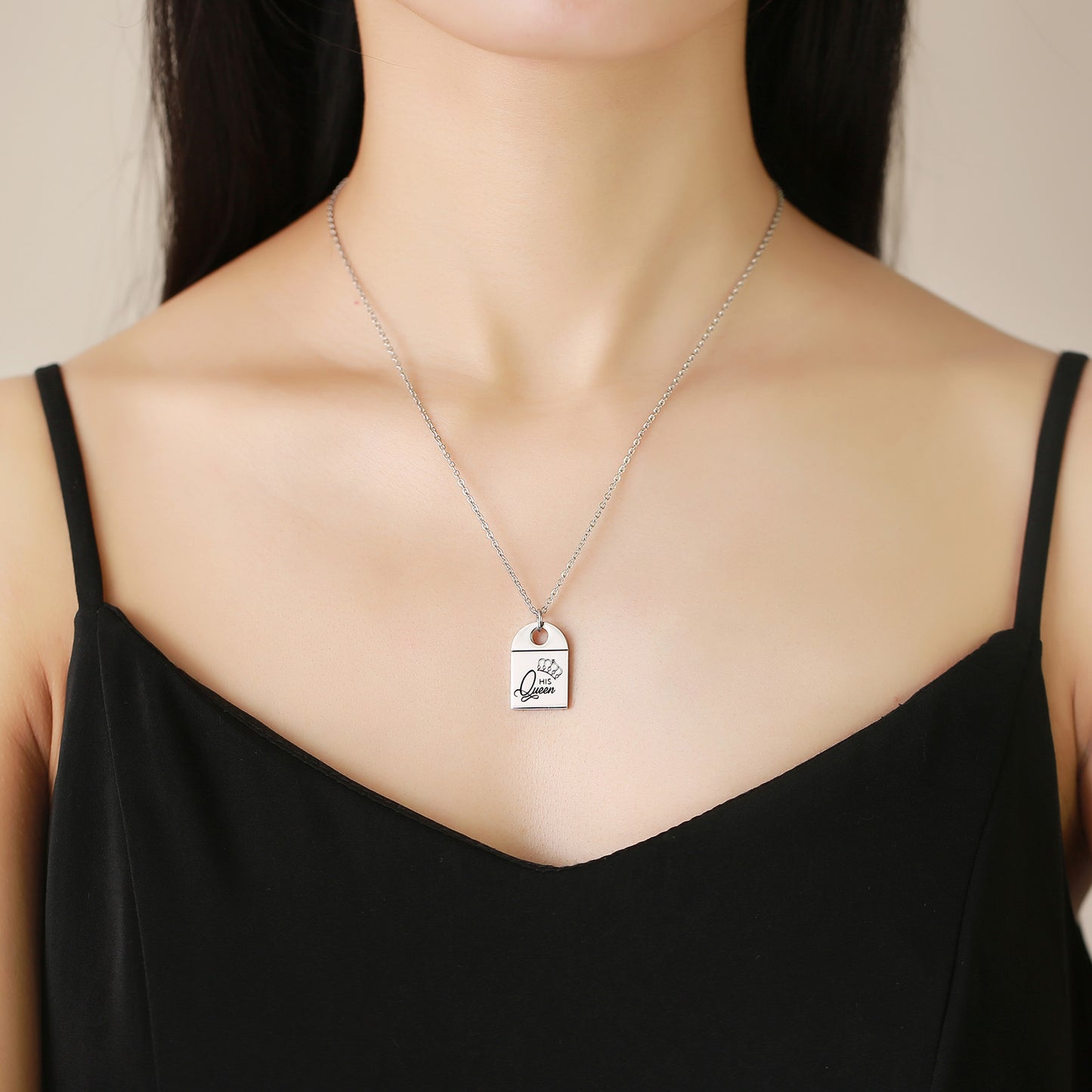 Personalized Her King His Queen Necklaces Set for Couples