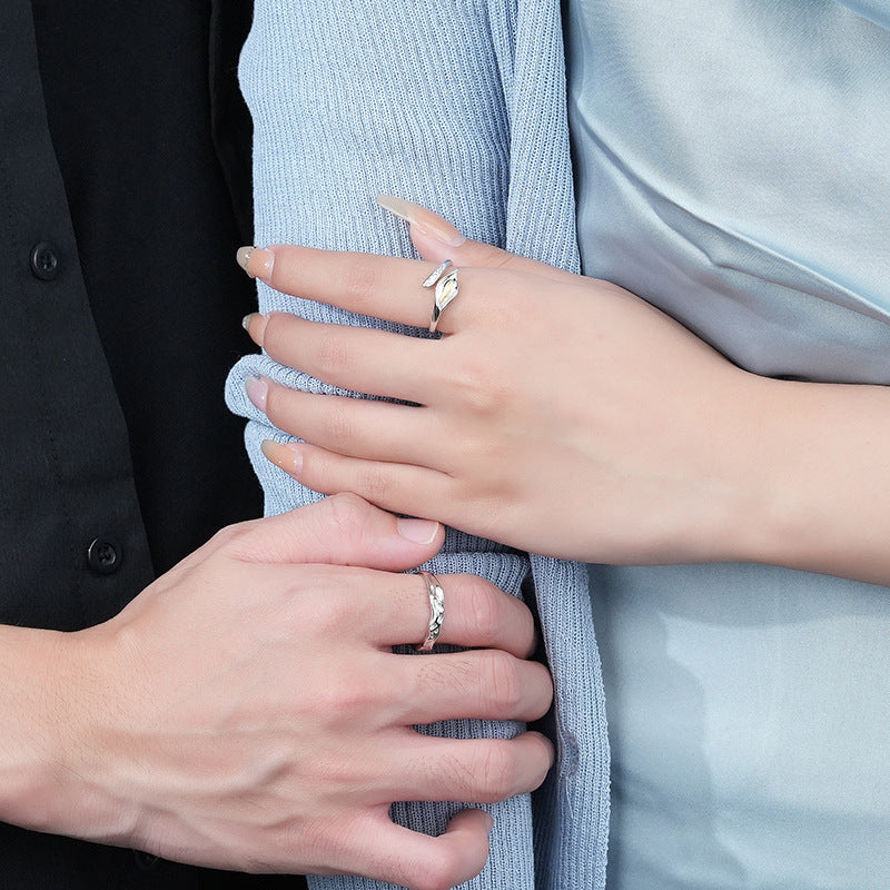 Matching Lily Pair Promise Rings Set for Two