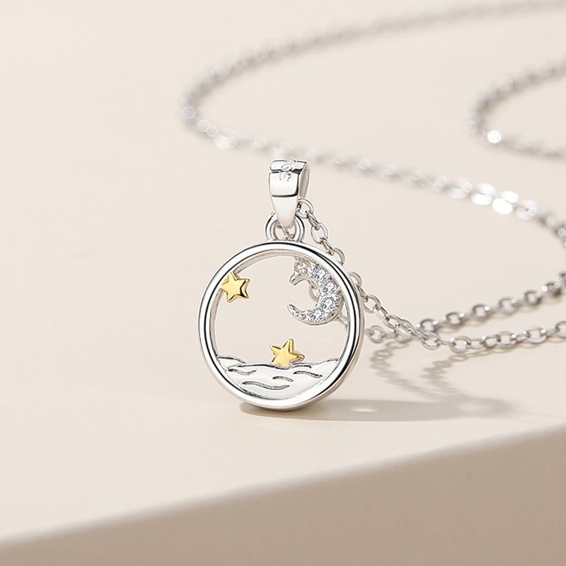 Romantic Sun and Moon Couple Necklaces Set