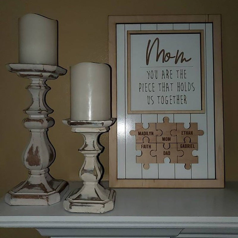 Custom Kids Names Wooden Decoration Gift for Mom