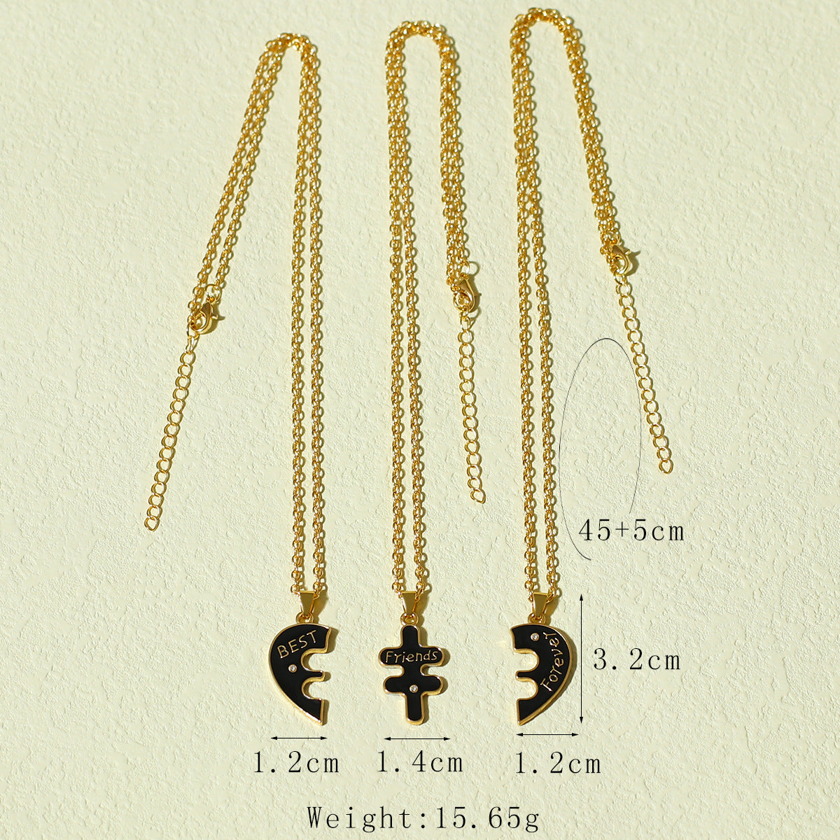 Best Friends Forever Necklaces Set for Three