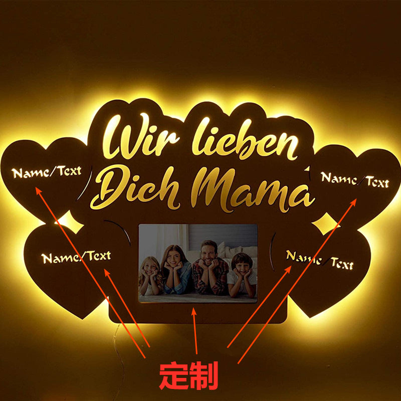 Personalized Family Name Lamp Gift for Mom