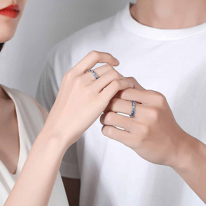 Custom Engraved Matching Wedding Bands for Couple