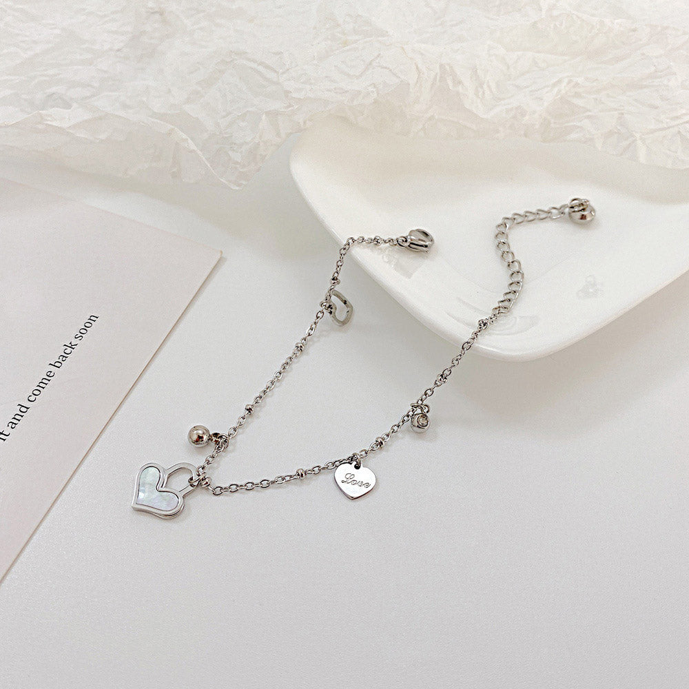 Heart Lock Charm Dainty Bracelet