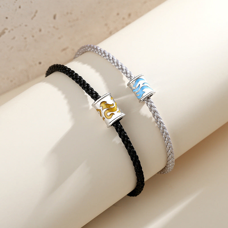 Matching Fire and Water Couple Bracelets Set