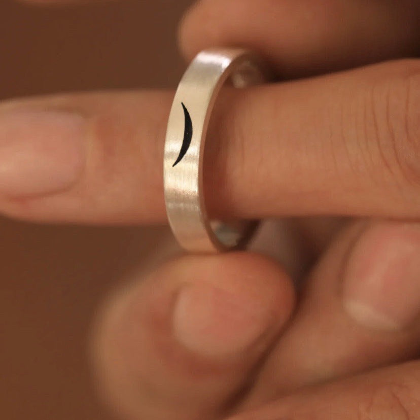 Engraved Cute Matching Wedding Bands for Couple