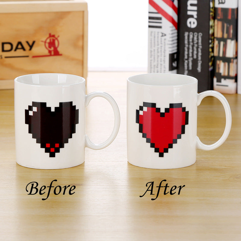 Hearts Color Changing Ceramic Cup