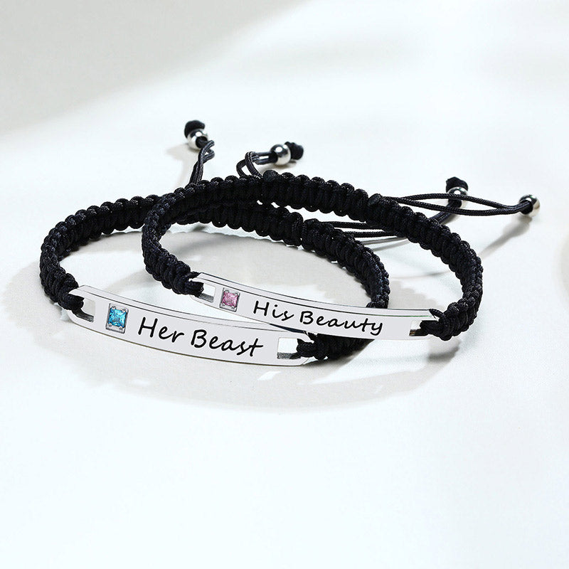 Her Beast His Beauty Relationship Bracelets Set
