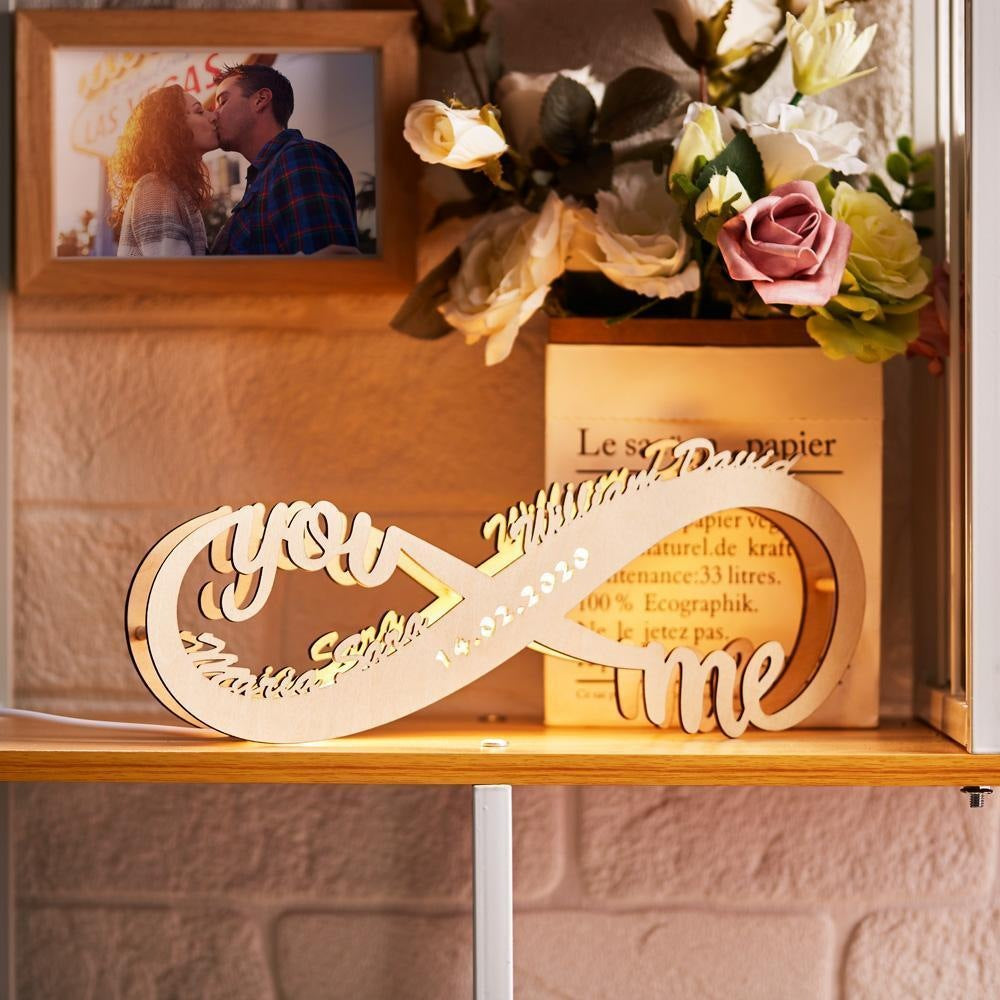 Couple Names Personalized Infinity Lamp Gift