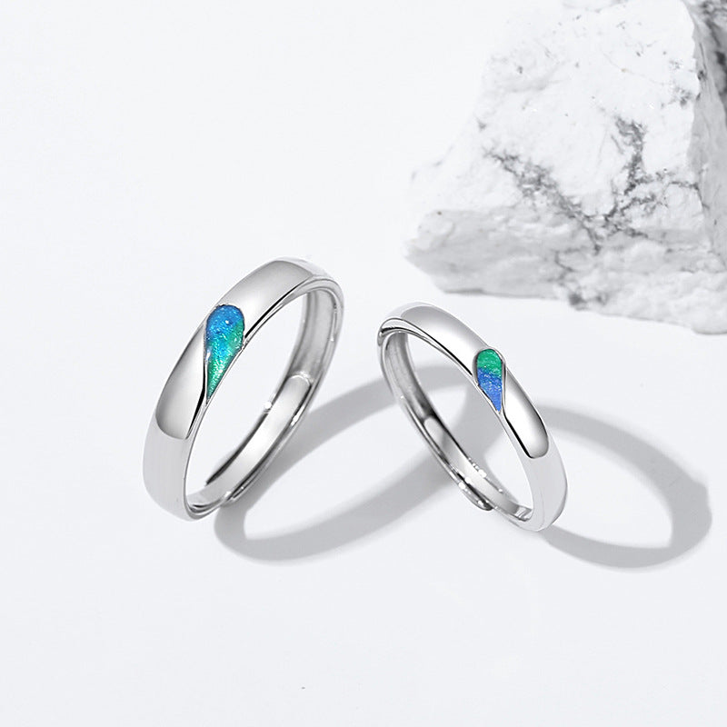 Engravable Half Hearts Matching Rings for Couples