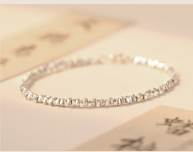 Silver Cube Dainty Bracelet