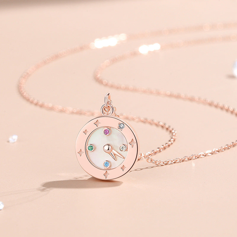Engraved Matching Clock Pendant for Couples