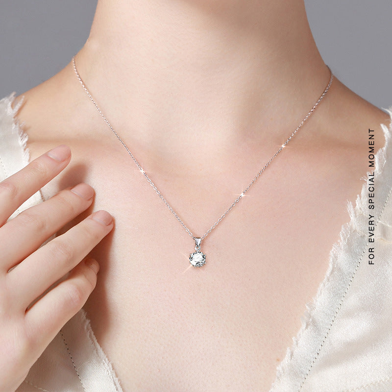1 Carat Moissanite Diamond Simple Necklace