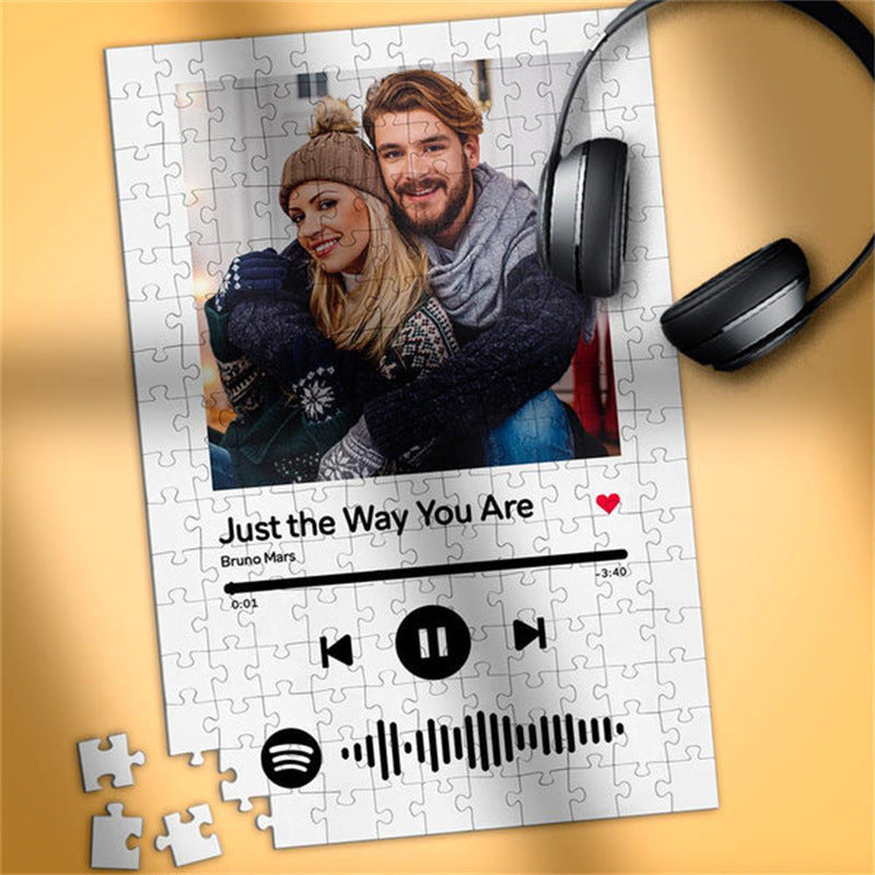 Personalized Photo Scannable Spotify Jigsaw Puzzle Gift