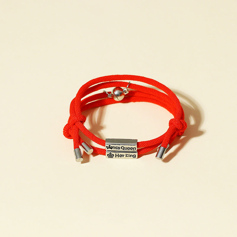 His Queen Her King Matching Bracelets Gift for Couples