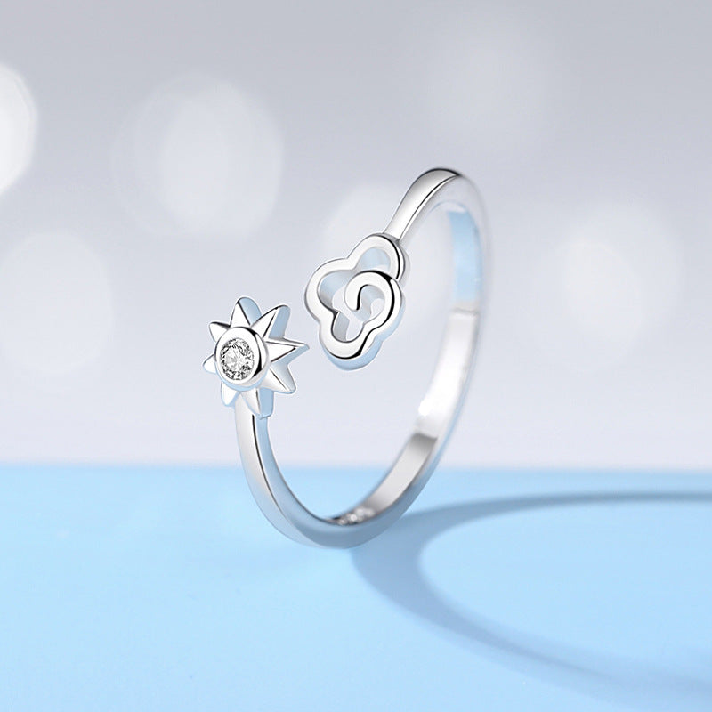 Engraved Matching Stars Couple Rings Set