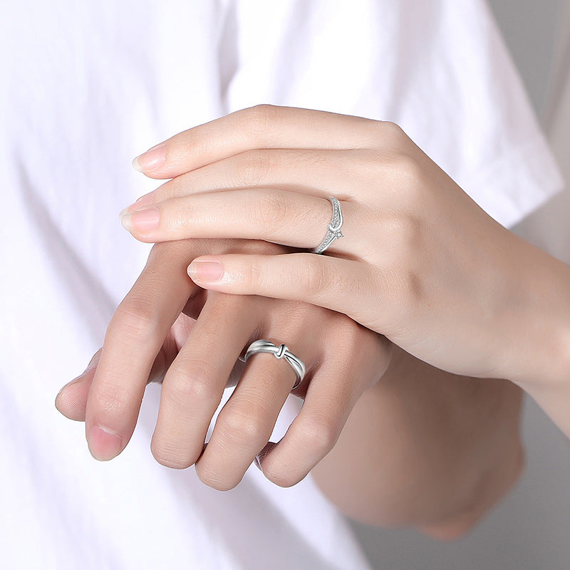 Custom Engraved Knot Wedding Bands for Couples