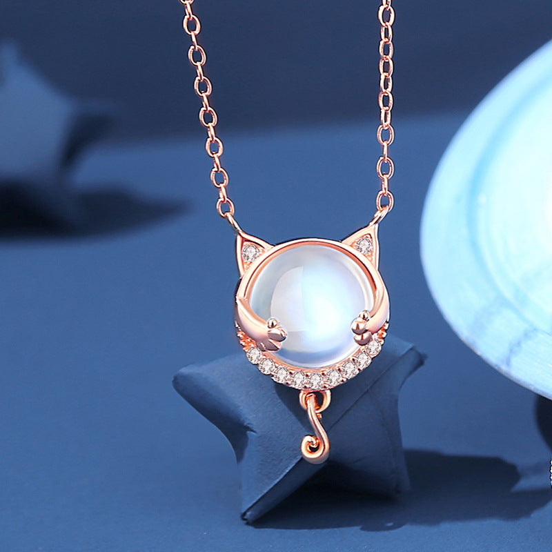 Cute Cat Pendant Necklace for Girls
