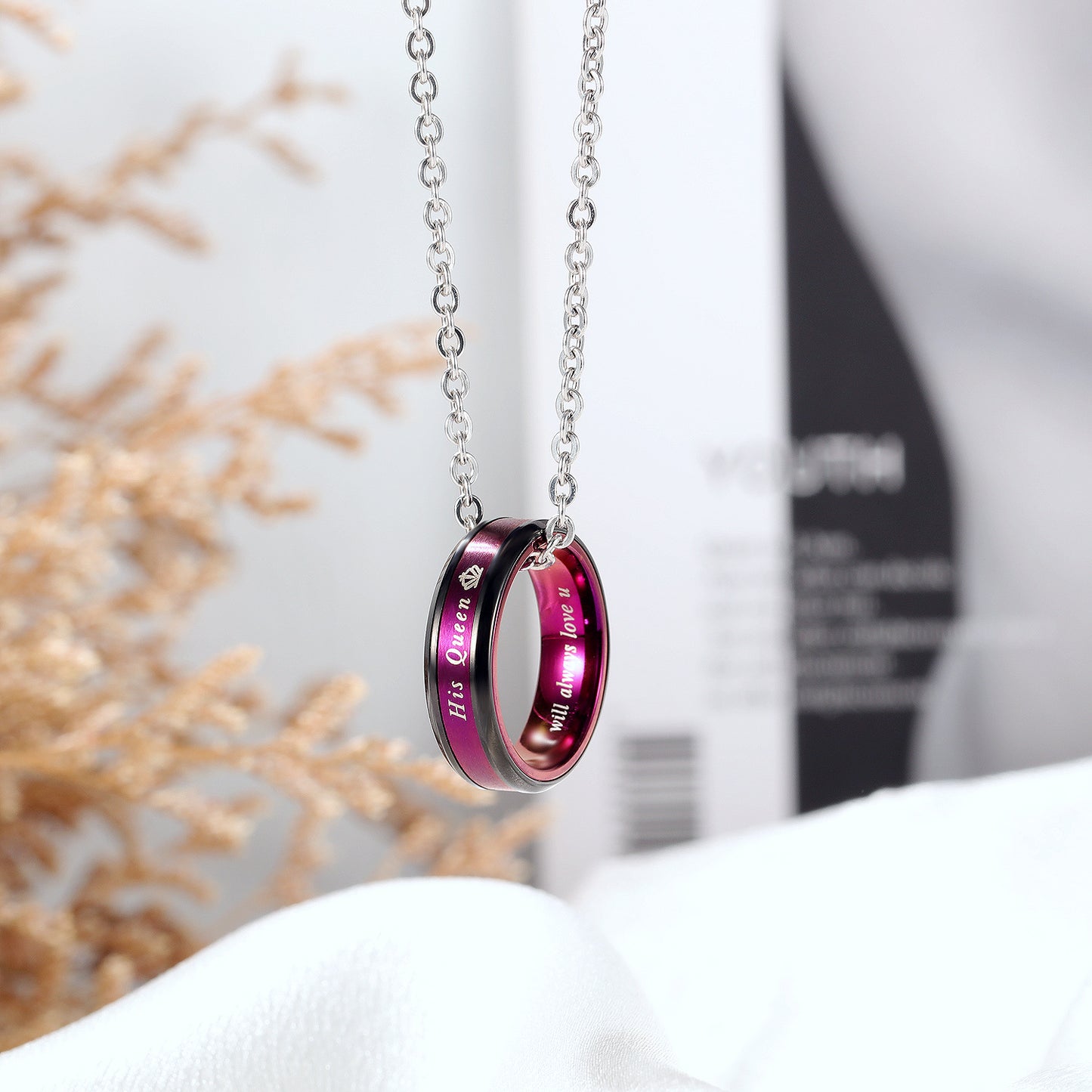 Her King His Queen Couple Promise Necklaces Set