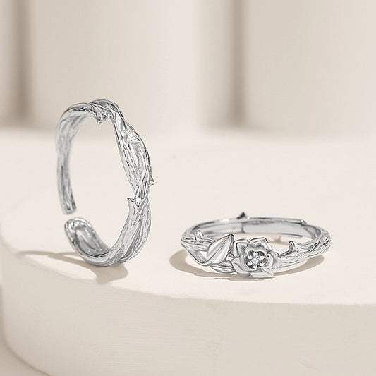 Cute Matching Couple Rings Set Anniversary Gift