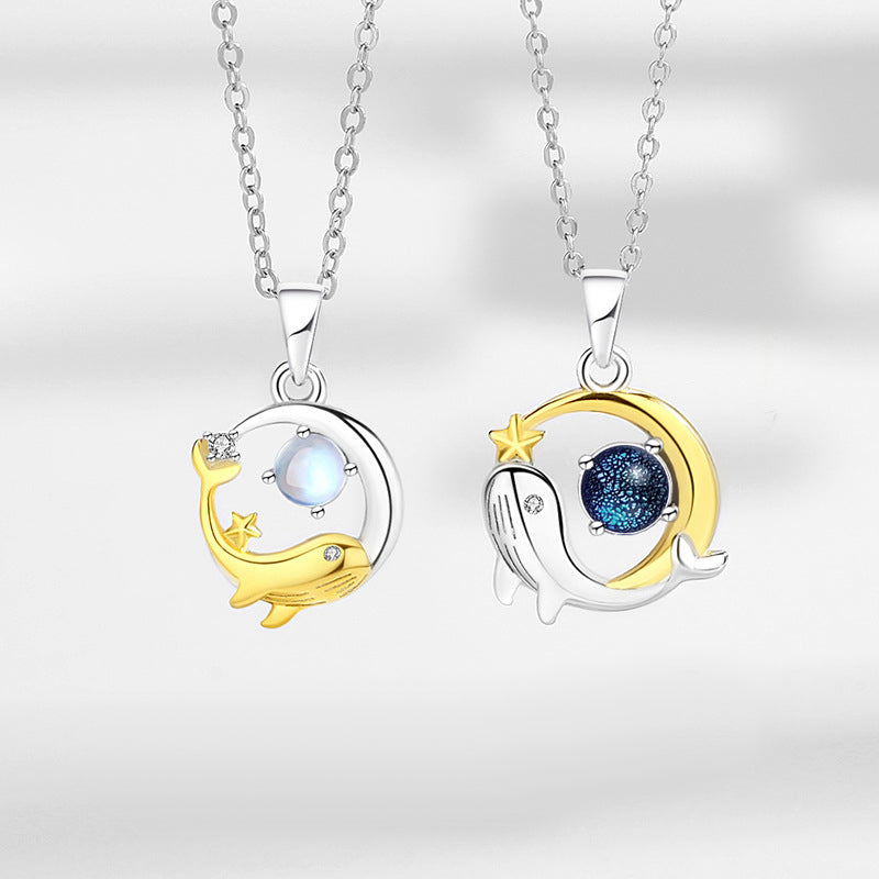 Matching Moonstone Necklaces Set for Couples
