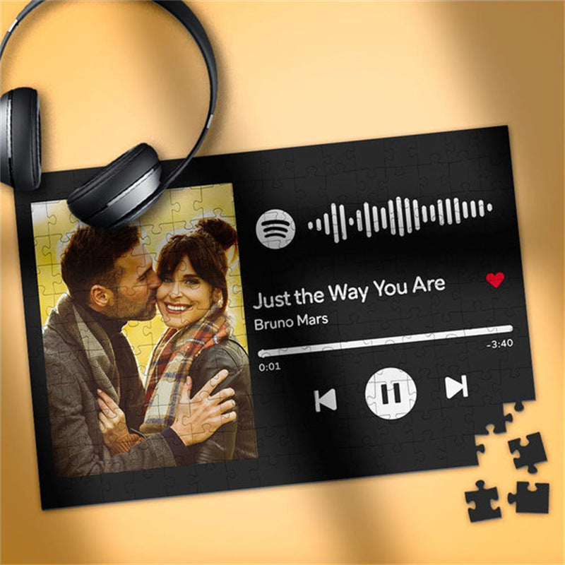Personalized Photo Scannable Spotify Jigsaw Puzzle Gift