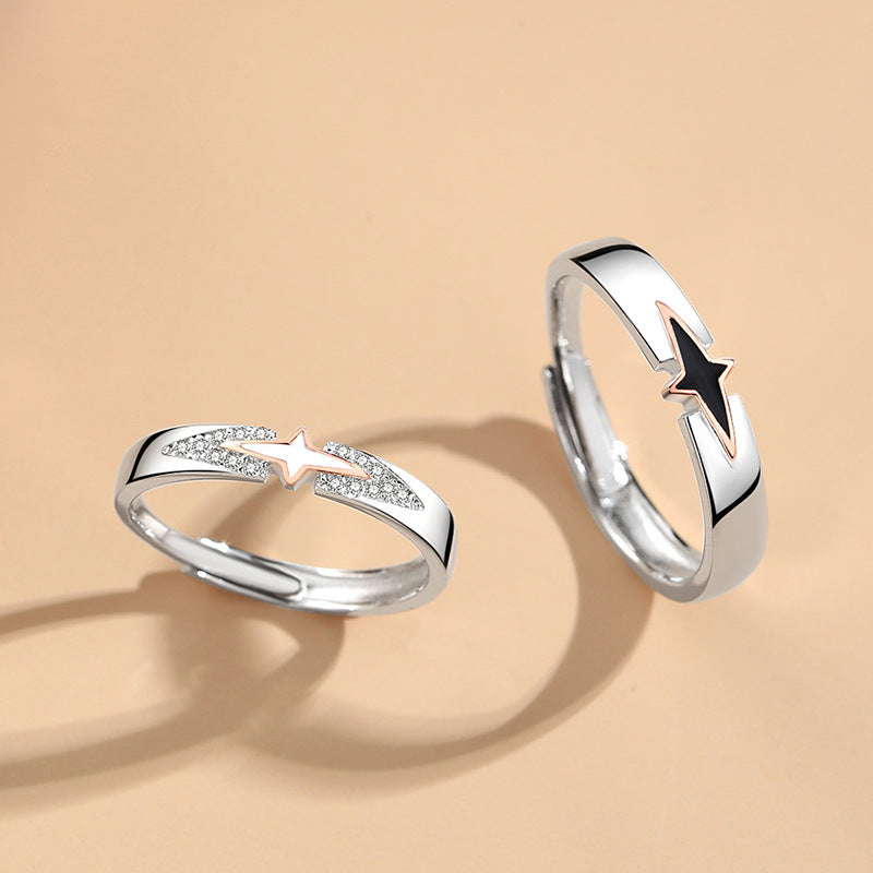 Engravable Matching Stars Rings for Couples