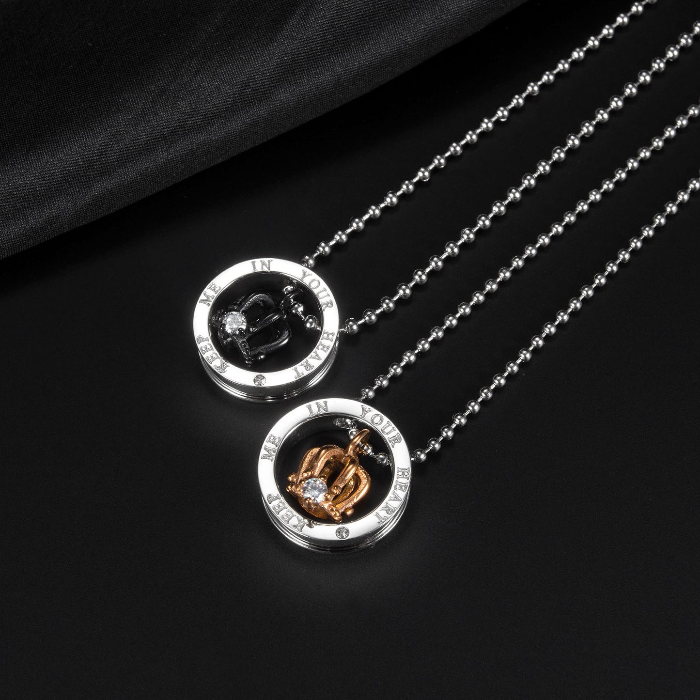 King Queen Crown Couple Jewelry Set for two