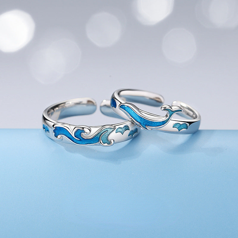 Ocean Theme Bf Gf Matching Rings Set