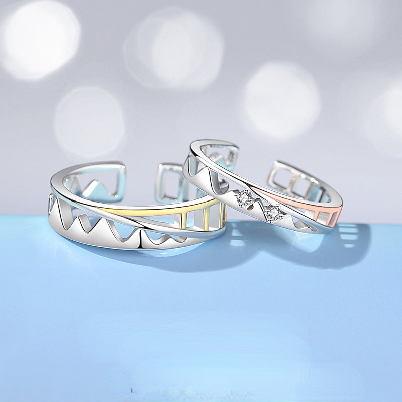 Railway Track Unique Couple Rings Set