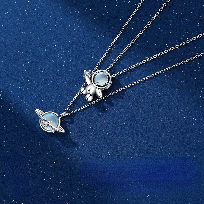 Romantic Spaceman Necklaces for Girlfriend Boyfriend
