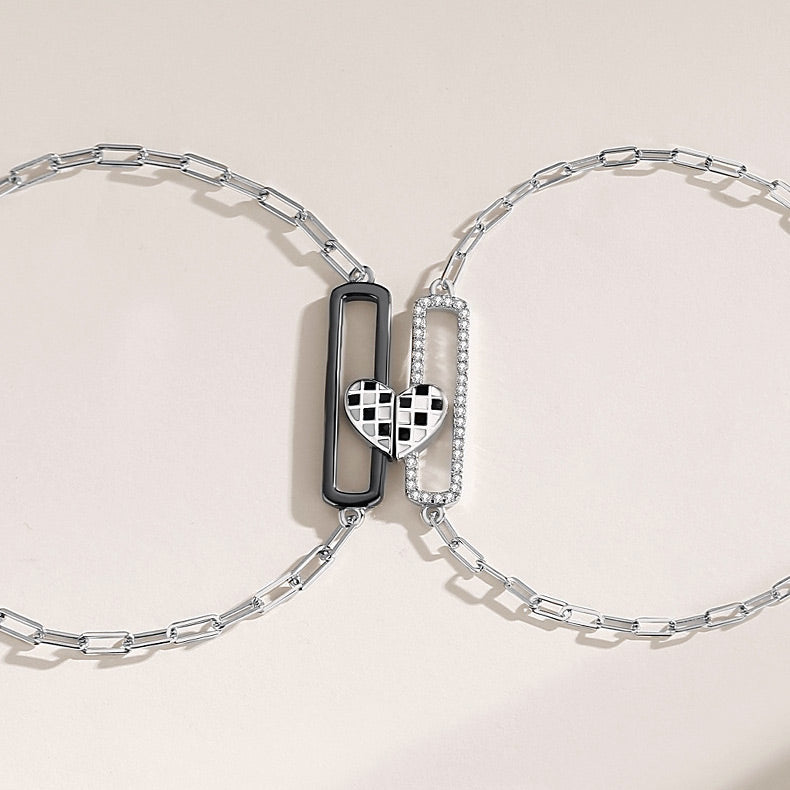 Magnetic Hearts Couple Bracelets Set for two