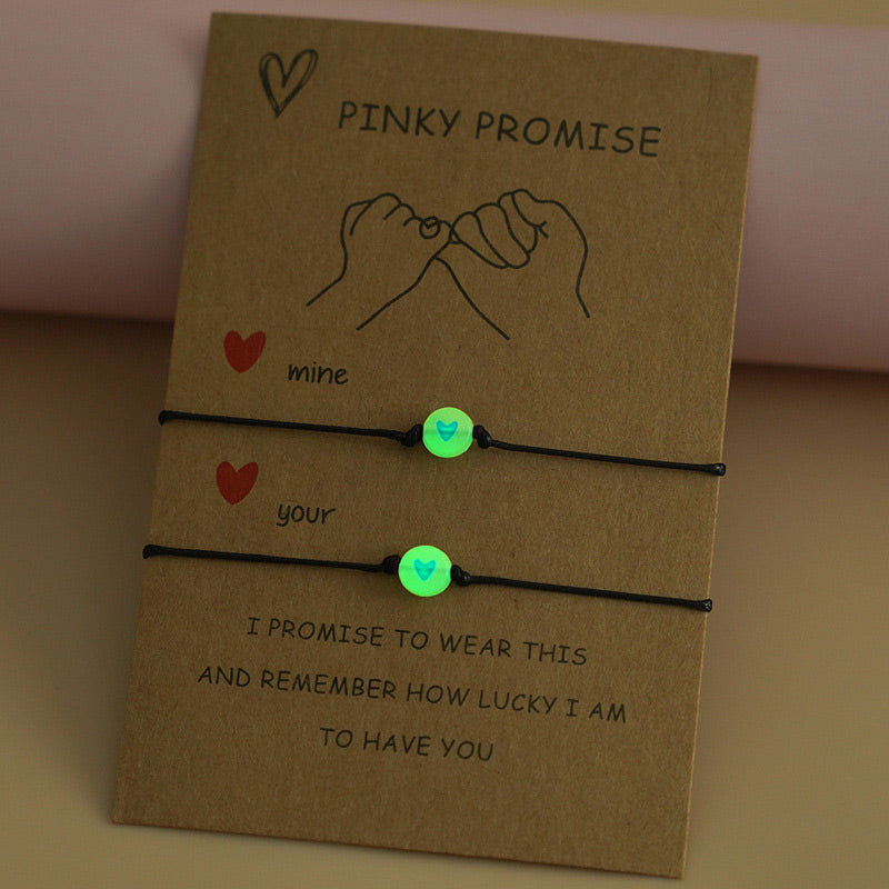 Glow in Dark Charms Relationship Bracelets Set