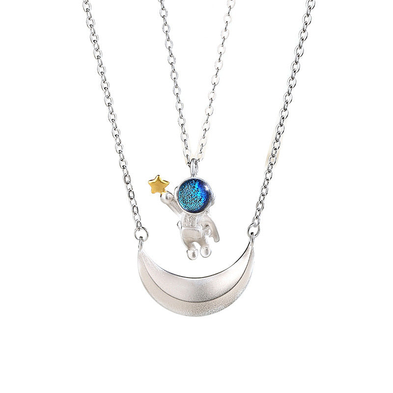 Spaceman Couple Necklaces Set for two