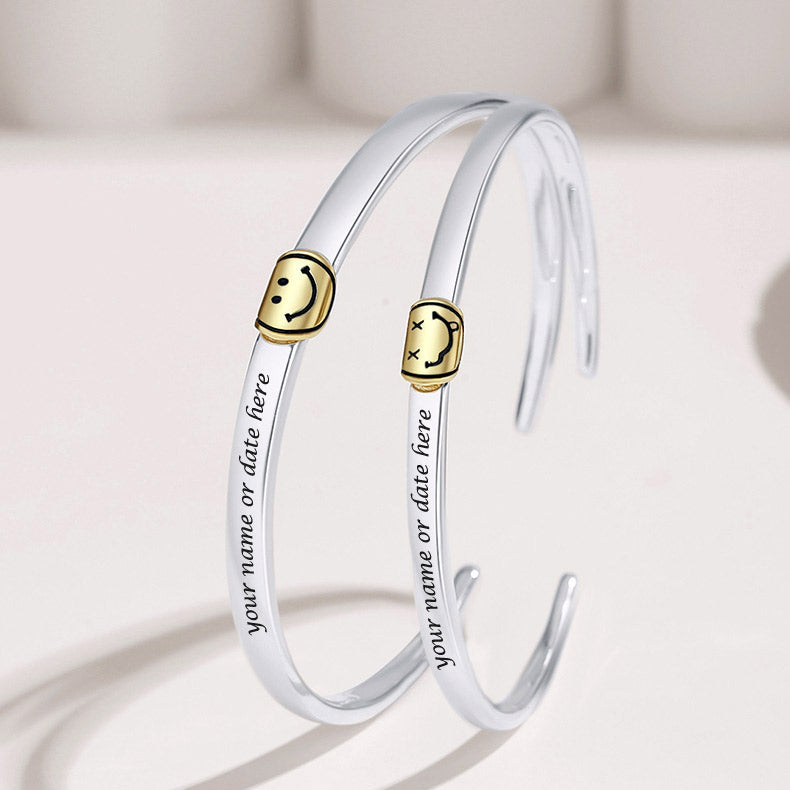 Cute Custom Couple Bangle Bracelets Set