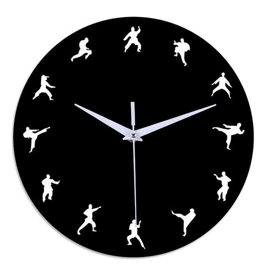 Martial Arts Themed Silent Wall Clock