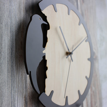 Woodpecker Analogue Wall Décor Clock for Home