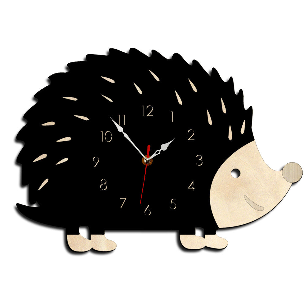 Analogue Noiseless Wall Clock for Hedgehog Lovers
