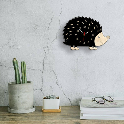 Analogue Noiseless Wall Clock for Hedgehog Lovers