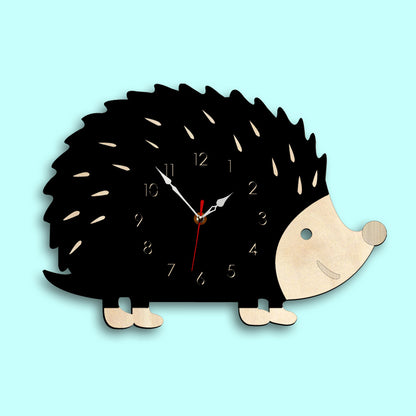 Analogue Noiseless Wall Clock for Hedgehog Lovers