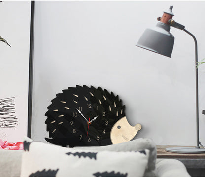Analogue Noiseless Wall Clock for Hedgehog Lovers