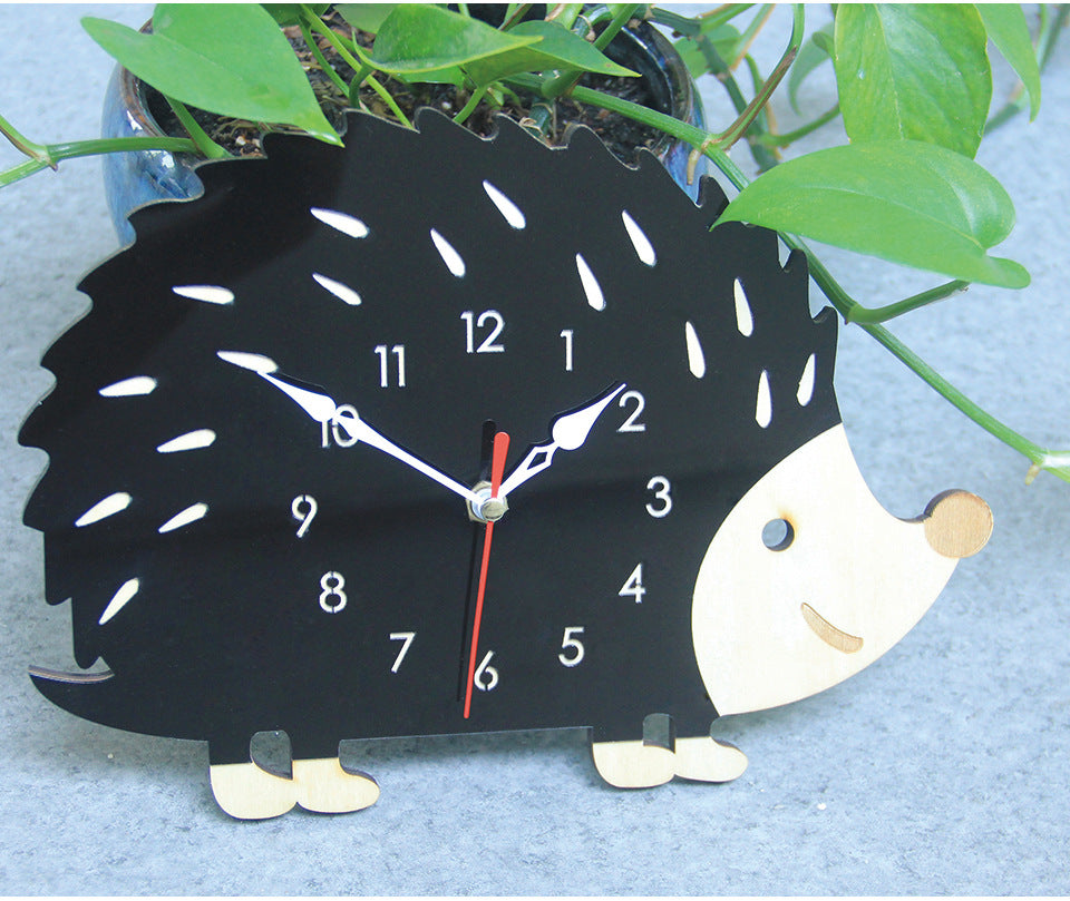 Analogue Noiseless Wall Clock for Hedgehog Lovers