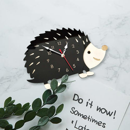 Analogue Noiseless Wall Clock for Hedgehog Lovers