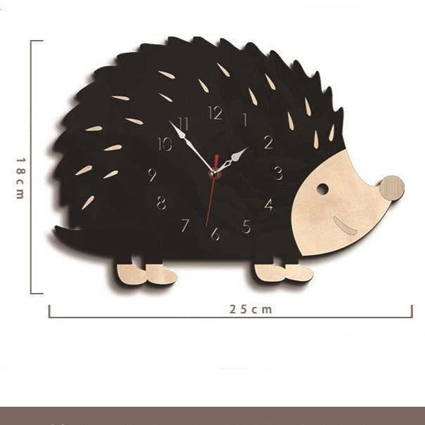 Analogue Noiseless Wall Clock for Hedgehog Lovers