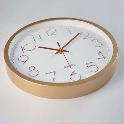 Simple Design 3D Silent Classroom Wall Clock 12 Inches