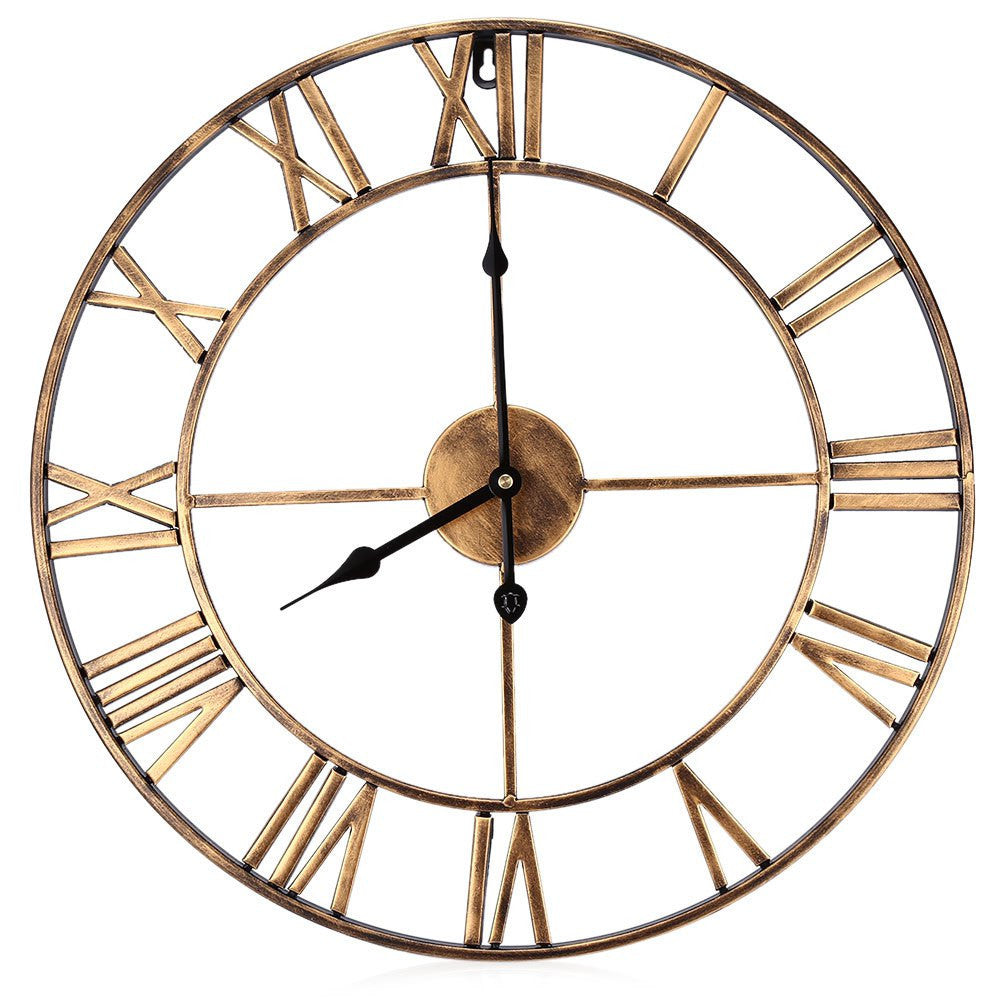 Roman Letters Large Silent Wall Clock 16 Inches Iron